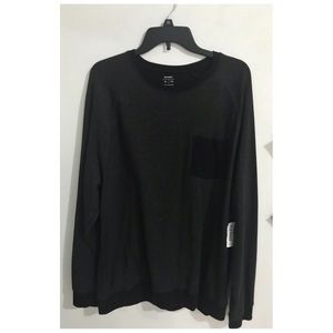 Black/Dark Grey Long Sleeve Sweater wt. Pocket